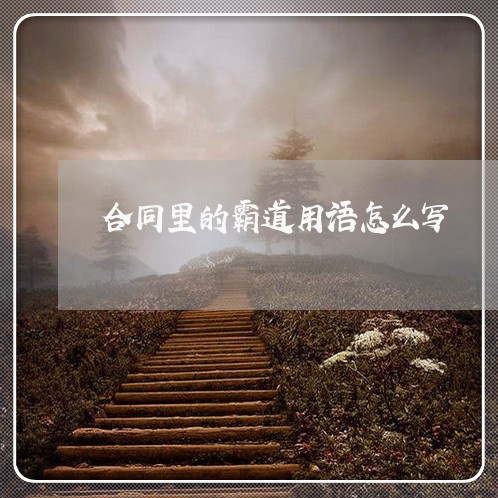 合同里的霸道用语怎么写/2023011616835