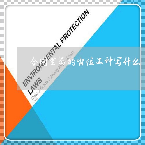合同里面的岗位工种写什么/2023022714849