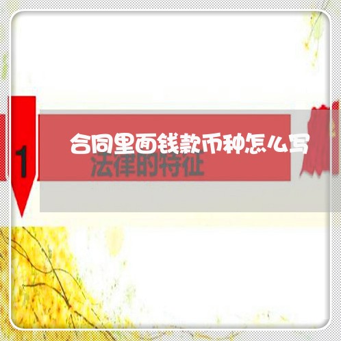 合同里面钱款币种怎么写/2023041042694 合同里面钱款币种怎么写/2023041042694