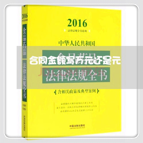 合同金额写万元还是元/2023041654837