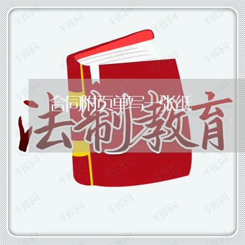 合同附页单写一张纸/2023042025037 合同附页单写一张纸/2023042025037