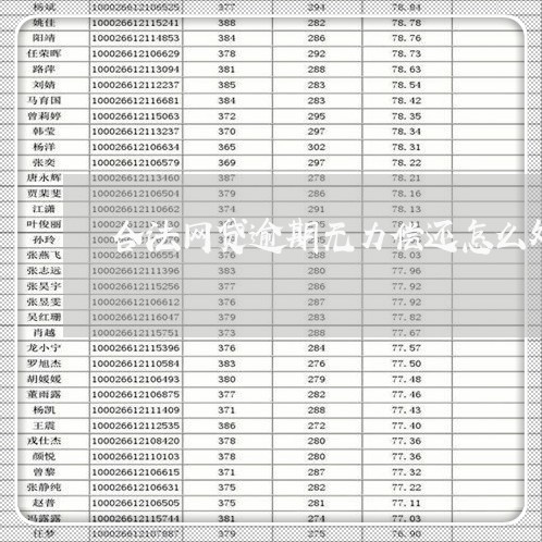 合法网贷逾期无力偿还怎么处理 合法网贷逾期无力偿还怎么处理