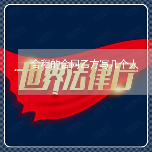合租的合同乙方写几个人/2023041631692