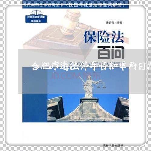 合肥市违法停车告知单两日内 合肥市违法停车告知单两日内