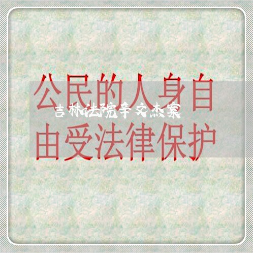 吉林法院辛文杰案 吉林法院辛文杰案