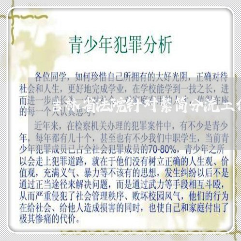 吉林省法院针对繁简分流工作的 吉林省法院针对繁简分流工作的