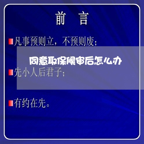 同意取保候审后怎么办/2023042493717