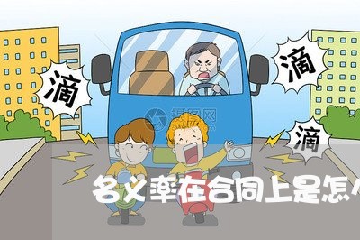 名义率在合同上是怎么写的/2023060241280