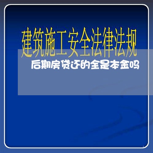 后期房贷还的全是本金吗/2023041994719