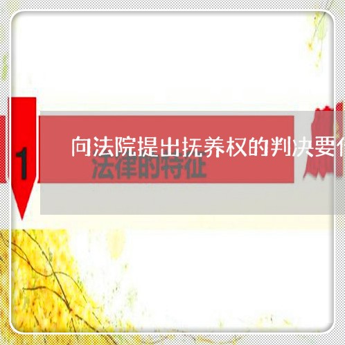 向法院提出抚养权的判决要什么 向法院提出抚养权的判决要什么