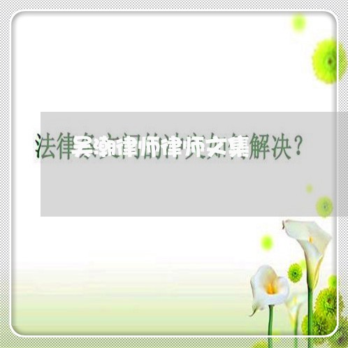 吴潮律师律师文集
