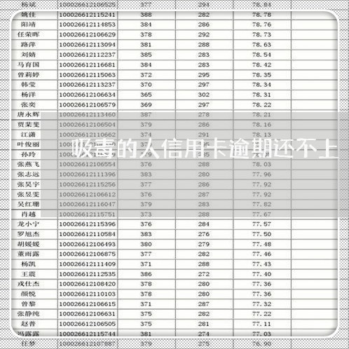 吸毒的人信用卡逾期还不上/2023061882828