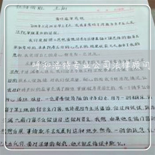 呼和浩特专业公司法律顾问