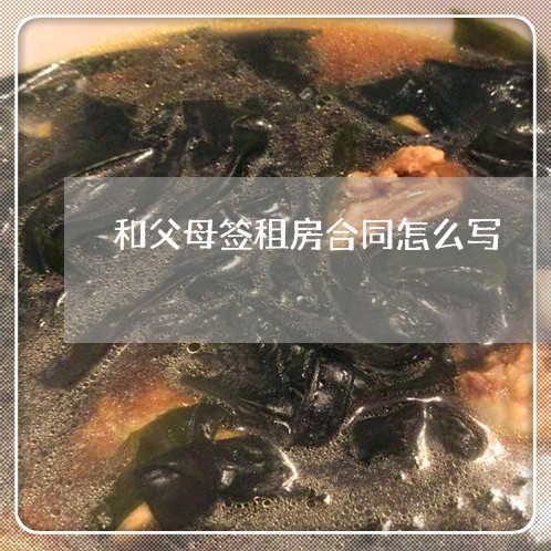 和父母签租房合同怎么写/2023022680381 和父母签租房合同怎么写/2023022680381