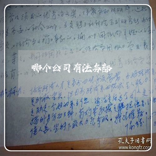 哪个公司有法务部 哪个公司有法务部