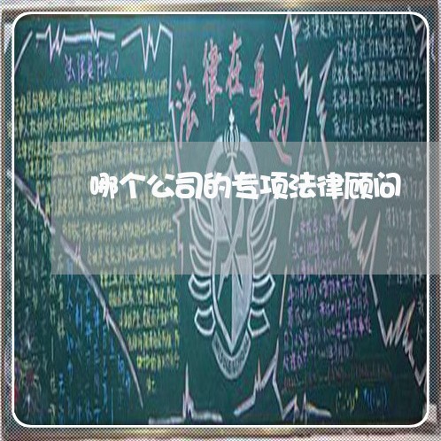 哪个公司的专项法律顾问/2023061893714