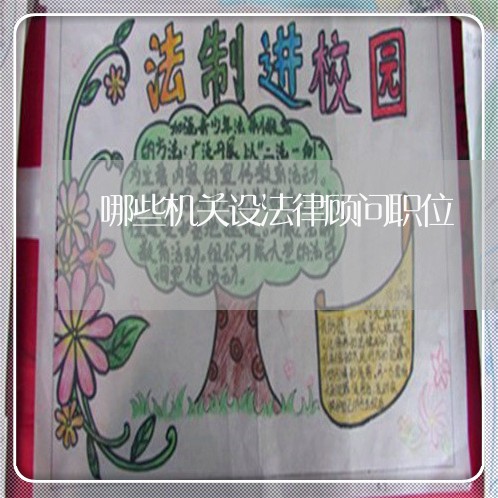 哪些机关设法律顾问职位 哪些机关设法律顾问职位