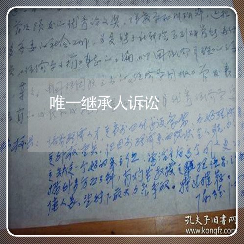 唯一继承人诉讼 唯一继承人诉讼