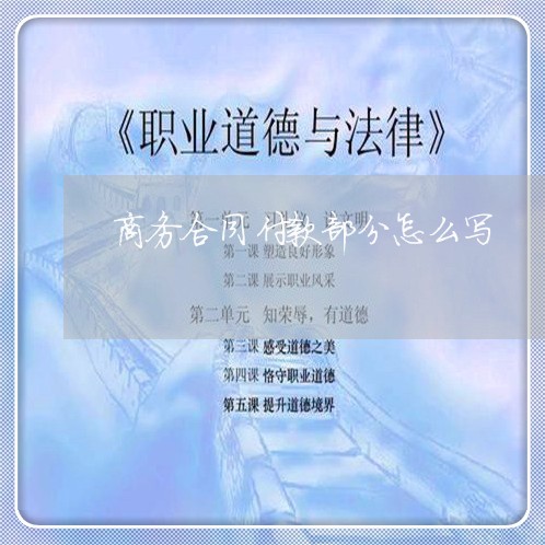 商务合同付款部分怎么写/2023022680636