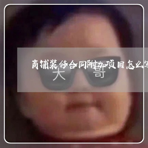 商铺装修合同附加项目怎么写/2023011691724 商铺装修合同附加项目怎么写/2023011691724