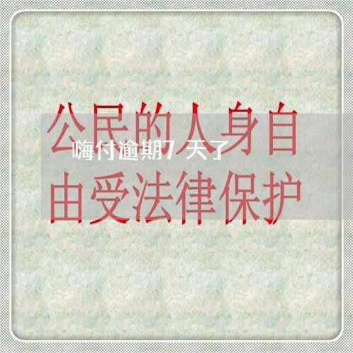 嗨付逾期7天了 嗨付逾期7天了