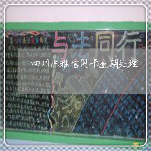 四川洪雅信用卡逾期处理