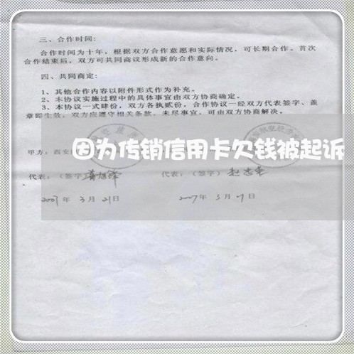 因为传销信用卡欠钱被起诉
