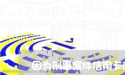 因为刑事案件信用卡逾期了 因为刑事案件信用卡逾期了