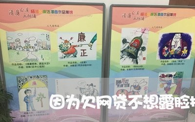因为欠网贷不想露脸拍视频 因为欠网贷不想露脸拍视频