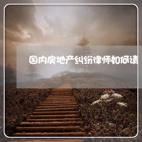 国内房地产纠纷律师如何请