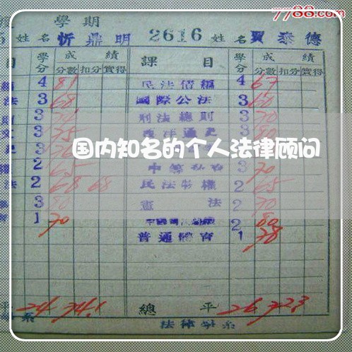 国内知名的个人法律顾问 国内知名的个人法律顾问