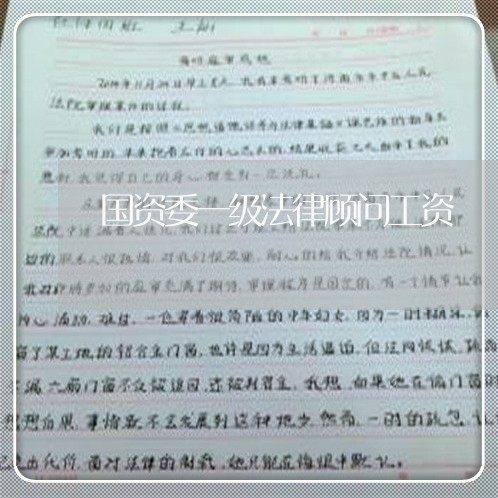 国资委一级法律顾问工资 国资委一级法律顾问工资