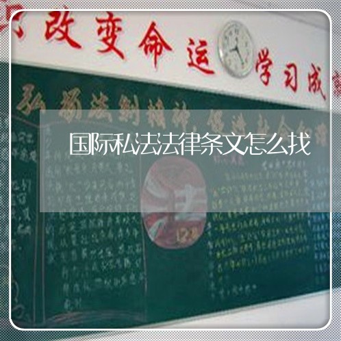 国际私法法律条文怎么找