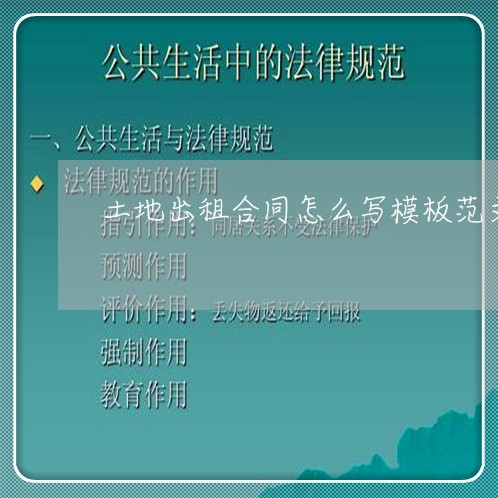 土地出租合同怎么写模板范文/2023011761481