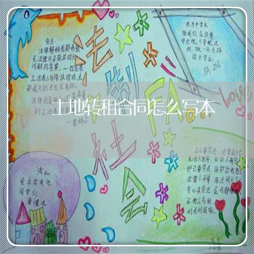 土地转租合同怎么写本/2023022675938