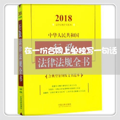 在一份合同上单独写一句话/2023061626391
