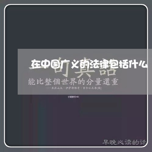在中国广义的法律包括什么