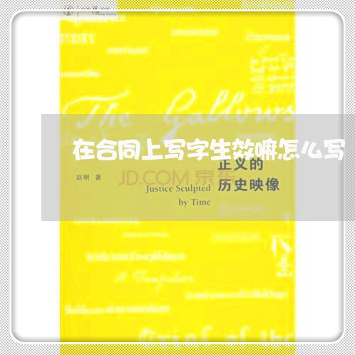 在合同上写字生效嘛怎么写/2023042138461
