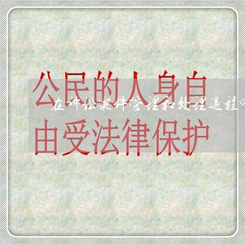 在诉讼案件管理和处理过程中 在诉讼案件管理和处理过程中
