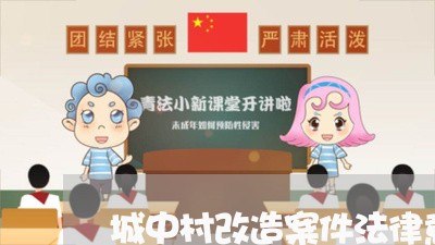 城中村改造案件法律意见书的范文