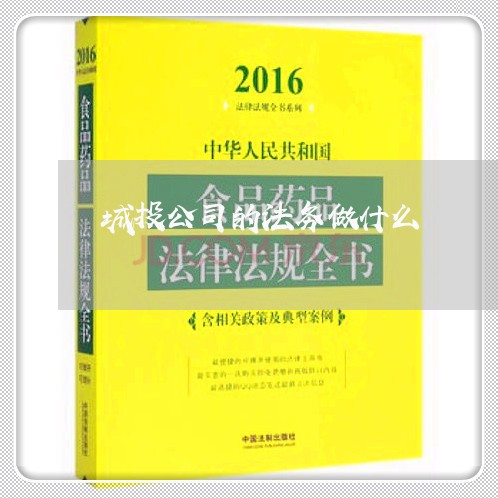 城投公司的法务做什么 城投公司的法务做什么