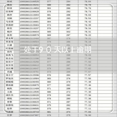 处于90天以上逾期