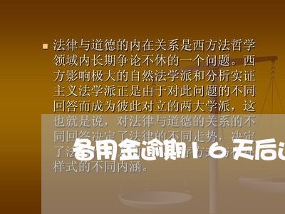 备用金逾期16天后还款