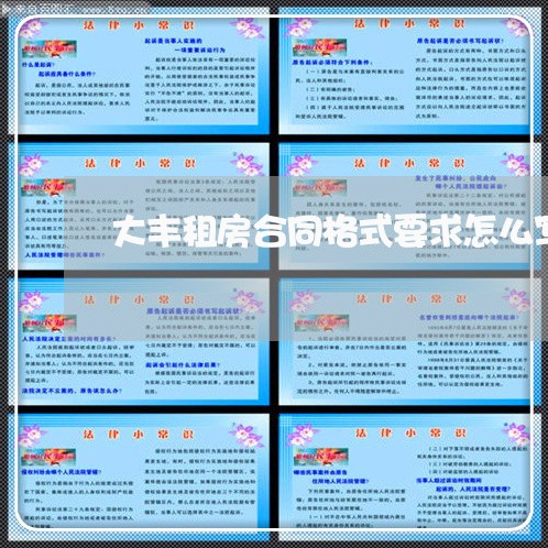 大丰租房合同格式要求怎么写/2023041329280