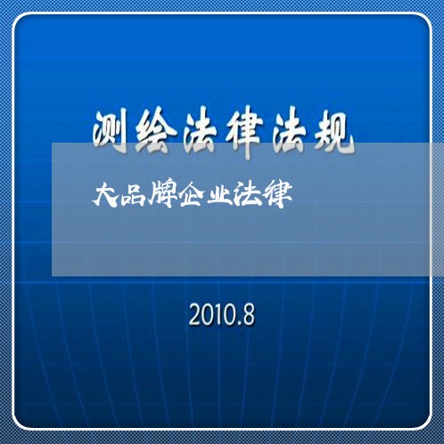 大品牌企业法律 大品牌企业法律