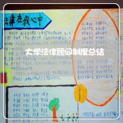 大学法律顾问制度总结 大学法律顾问制度总结
