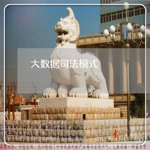 大数据司法模式 大数据司法模式
