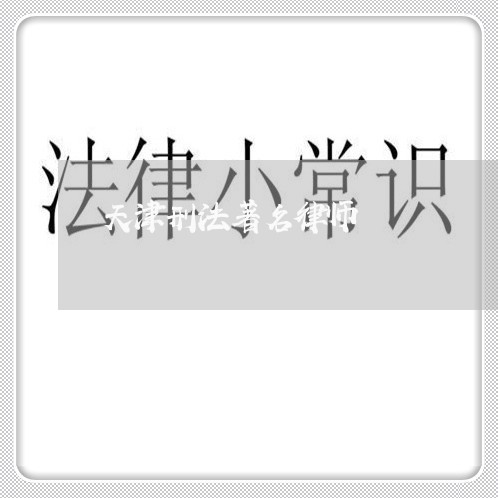 天津刑法著名律师