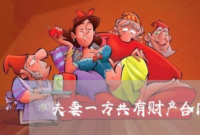 夫妻一方共有财产合同怎么写/2023060852846