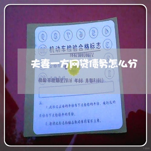 夫妻一方网贷债务怎么分